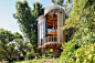 Paarman Treehouse by Malan Vorster : Malan Vorster has designed a uniquely vertical private residence in the Constantia suburb of South Africa’s Cape Town which was inspired by treehouses. The structure consists of four cylindrical towers sparsely clad wi