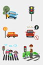 红绿灯交通安全卡通插画免抠素材-众图网
