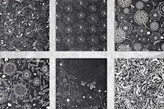 00237-粉笔手绘线条花草树叶蝴蝶黑板背景ASL (2)