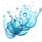 蓝色水花元素