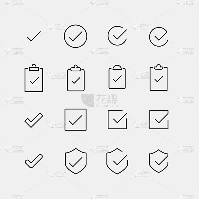 检查相关矢量图标集