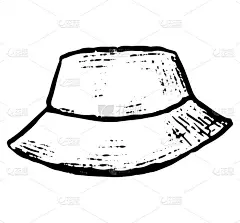 简单的矢量手绘插图。巴拿马，男女皆宜的夏季帽子。图形涂鸦，素描，轮廓画孤立在白色。原始单画设计，印刷
