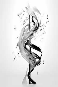 AI数字艺术音乐乐符乐谱元素插画