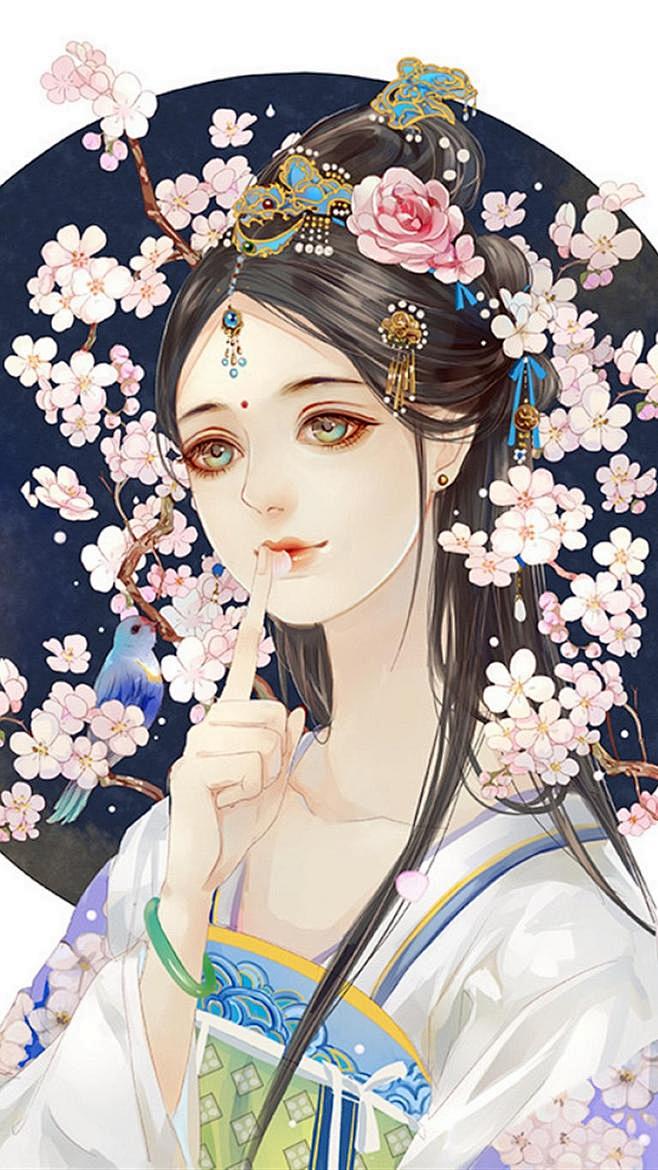 封面底图古风人物一女