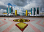 Photo: A view of a city square in Astana, Kazakhstan