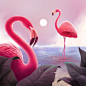 Flamingo, an art print by Mo. Fahiz : This is a gallery-quality giclée art print on 100% cotton rag archival paper, printed with archival inks.