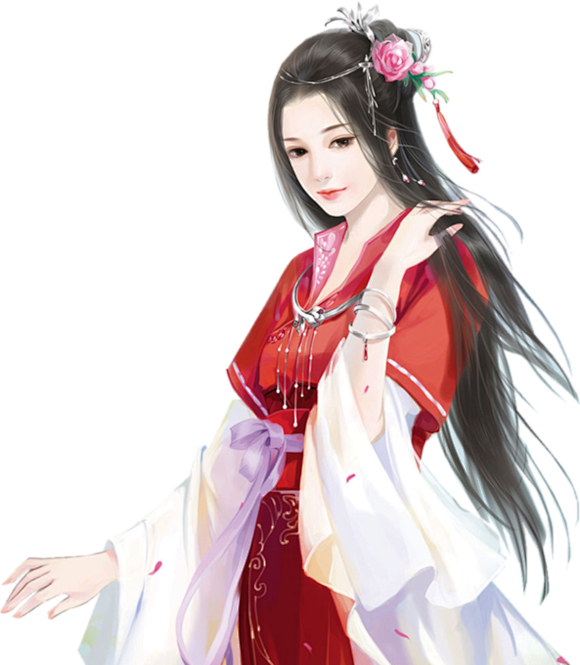 古风人物 女 红衣 免抠