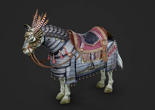 PBR 中国古代具装骑兵战马 铁甲骏马 披甲马 铁骑 军马 扎甲 重甲 鳞甲图片_古战场装备-战马图片素材-花瓣网