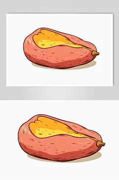 AI数字艺术手绘红薯番薯粗粮食物插画