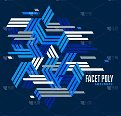 line design 3d cubes and triangles abstract