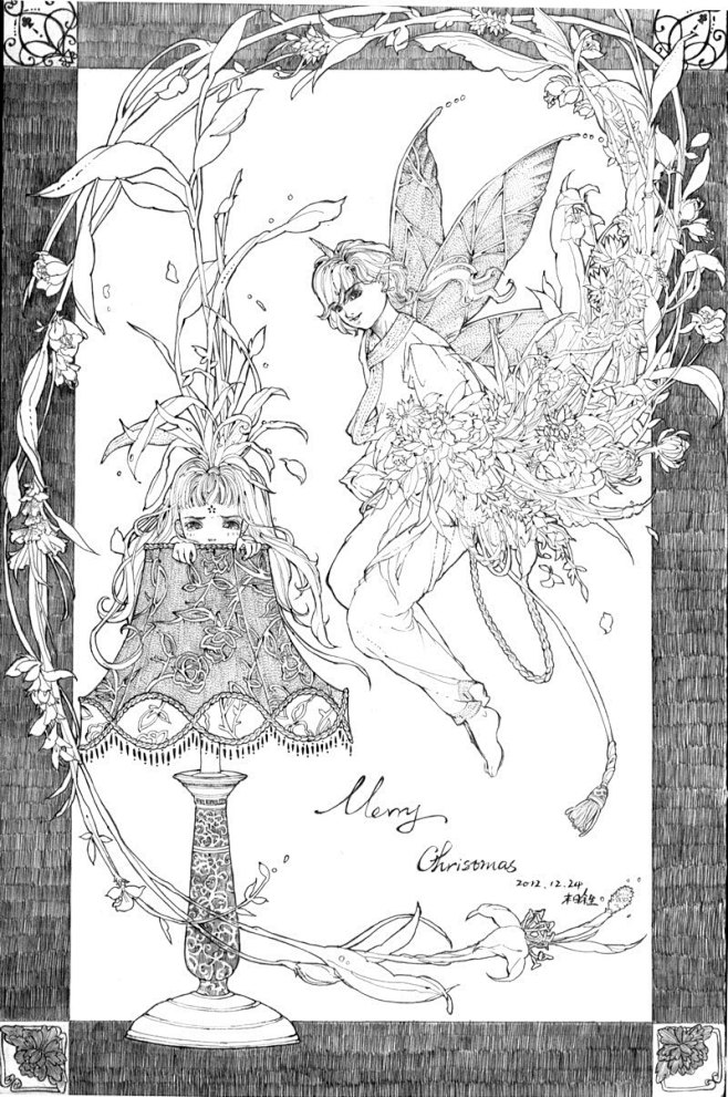 盛雪  的插画 2012年12月24日。...