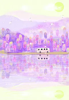唯美插画  - 源文件下载【酷图网】唯美,插画,背景,简单,简约,卡通,卡通插画,鲸鱼插画,儿童插画,卡通背景,大自然