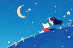 阅读习惯手绘配图