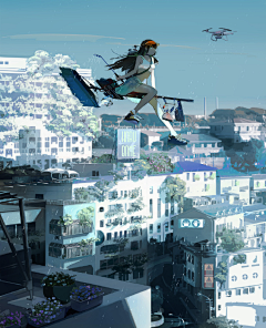 深海梦游采集到板绘场景