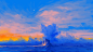 General 1920x1080 digital painting landscape clouds sky mountains BisBiswas