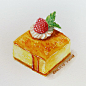 手绘水彩 美食食物 下午茶 甜点甜品 草莓蛋糕 by:丁xiao婧