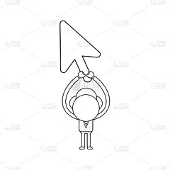 光标,男商人,性格,鼠标,银行劫匪,商务,专业人员,计算机,电子邮件,沟通