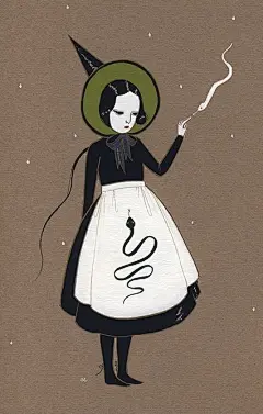 #插画狂想# 一波暗黑小魔女，by Amy Earles ​​​​