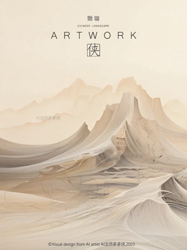 新中式极简国风山水插画-栗韵山河 - 小红书-花瓣网