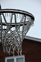 Frozen basketball net!