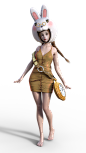 调皮可妮兔人偶妆_追羿人作品_角色/人物/生物_CG模型网