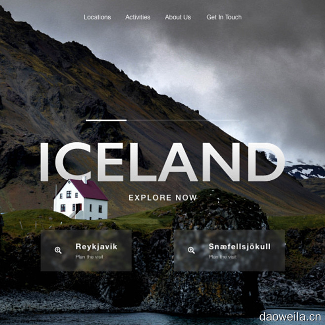 旅游网站冰岛海报 Website Hea...