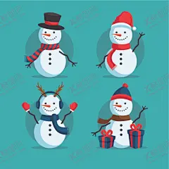 圣诞雪人 【酷图网】卡通人员,动漫人员,动漫人偶,卡通人偶,圣诞老人,雪人,女孩,人物剪影,麋鹿,狐狸,圣诞元素,圣诞人物,圣诞雪人