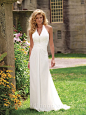 Halter V Neck beaded A-line Sweep Train Bridal Dress