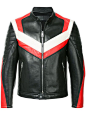 #Panelled #Colour #Block #Design #Long #Sleeves #Leather #Biker #Jacket for #Men