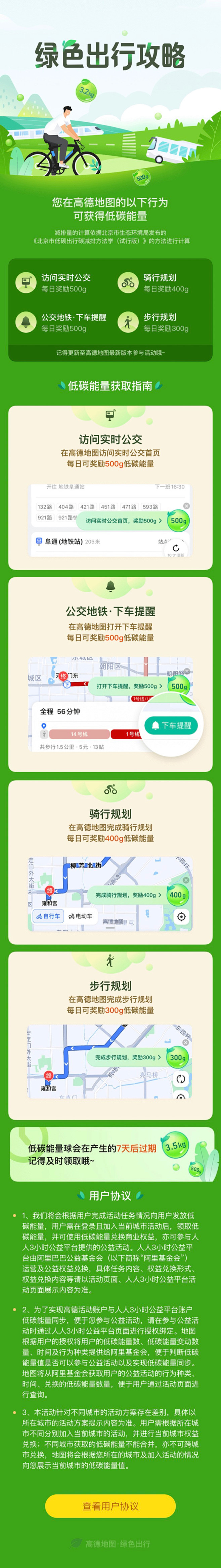 高德地图 绿色出行攻略 规则说明