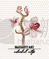 watercolor orchid branch soft rose hand drawn