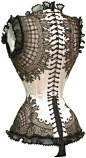 White and black lace corset