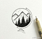 极简主义的小清新风景简笔画，你也能画出来哦