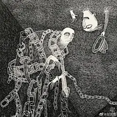 绘本插画超话 用黑白描绘画面氛围。works by David Roberts
#手绘# #儿童插画# ​​​​