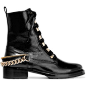 Lanvin Embellished glossed smooth and textured-leather ankle boots