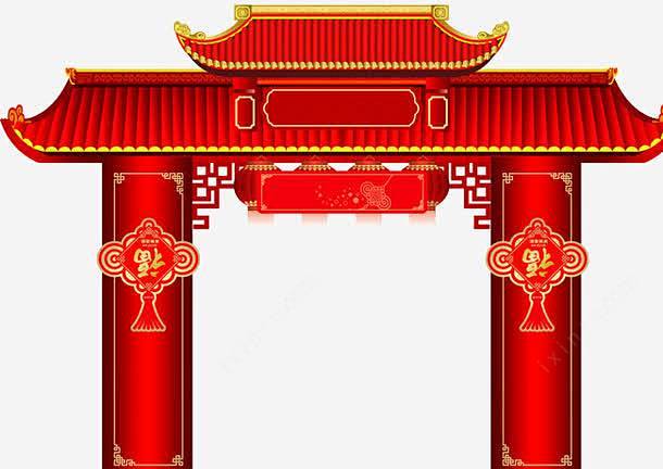 新年门楼高清素材元宵元宵节古典图片下载屋檐新年新年门楼新春门楼