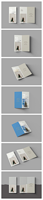 优雅简约设计风格三折页宣传册设计图样机模板PSD设计素材Mockups