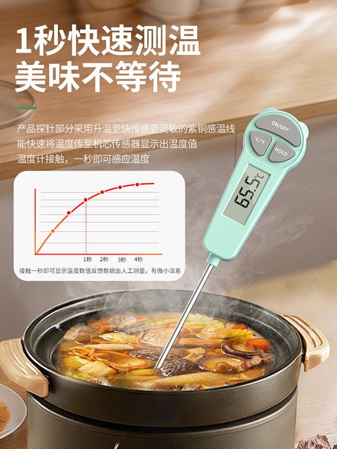 水温计婴儿奶粉测量计食品温度计烘焙厨房油...