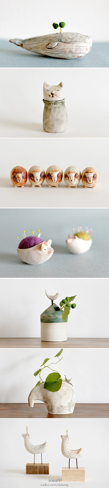 日本艺术家金子佐知恵的手工陶艺作品，一只...