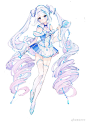 把之前设计的雪miku重构了一下，正比立绘将会用于立牌制作
#初音ミク# ​​​​