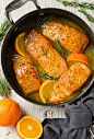 Orange-Rosemary Glazed Salmon - this was so easy to make it it was SO GOOD! Loaded with vibrant fresh flavor and perfect for a weeknight meal!: