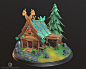 Stylized Nordic Cabin, Paul Carstens : After the Feudal Japan Artstation challenge I felt like I needed to spend some time with stylized asset creation. I wanted to limit myself to only using 2 maps (1 for the house and 1 for the props) while keeping an a