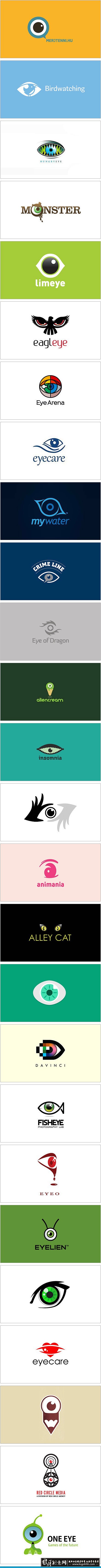 标志logo 眼睛元素的logo设计创意...