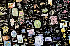 复古手写烫金英文立体镭射pet贴纸 手绘小王子花卉装饰手账贴画-淘宝网