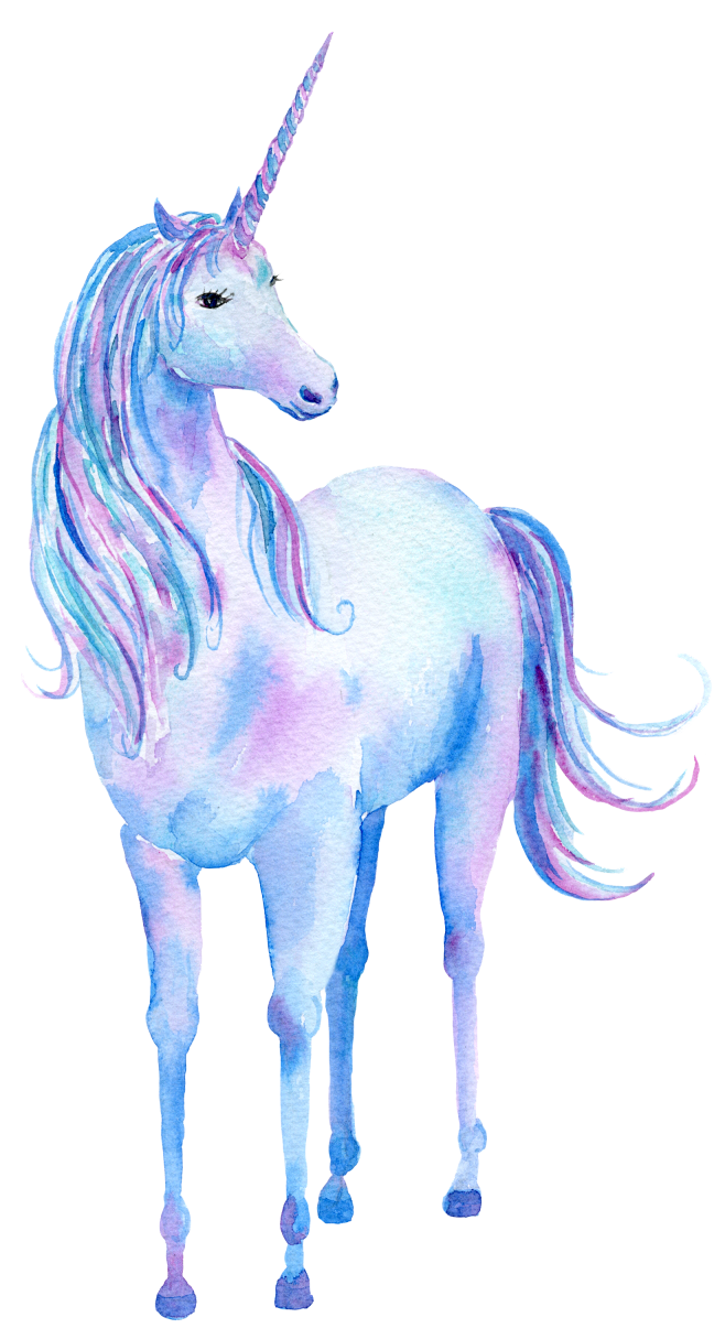 独角兽水彩png淡雅卡通手绘童话卡片梦幻免抠图png素材更多素材尽在点
