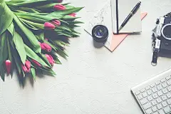 背景, 桌面背景, 办公室, 没有人, 鲜花, 相机, 键盘, 镜头, 壁纸