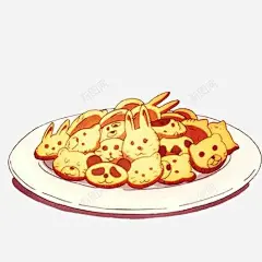 动物造型小饼干手绘画片 插画 零食 饼干 黄油饼干 元素 免抠png 设计图片 免费下载 页面网页 平面电商 创意素材