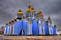 St. Michael's Golden-Domed Monastery (the "Blue Church") in Kiev, Ukraine. Blue Church. [1st of two pins]