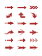 矢量红色箭头形状方向指示icon小图标