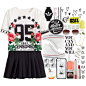 A fashion look from April 2015 featuring t shirts, black skirt and converse shoes. Browse and shop related looks.